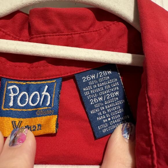 Vintage Disney Winnie the Pooh Eeyore Red Tunic Blouse Plus Size 4X 26/28 - Picture 3 of 4